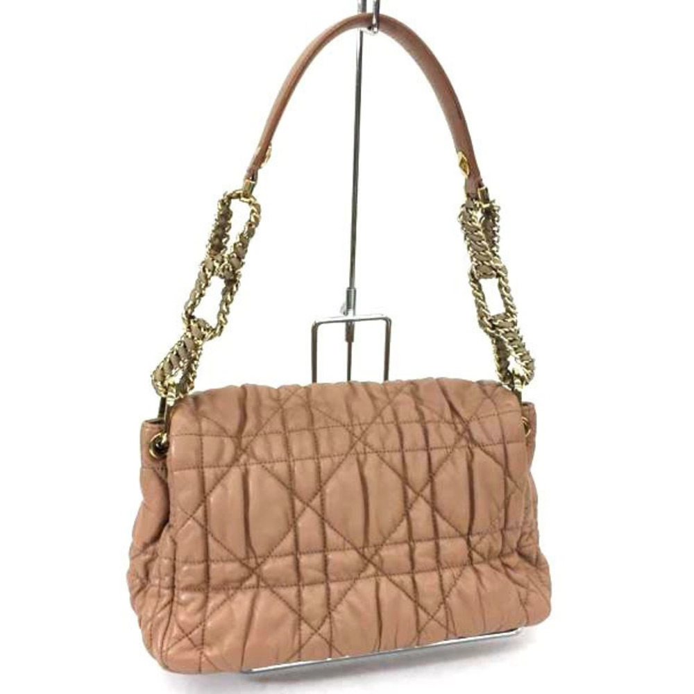 Dior Lady Dior Chain Shoulder Bag Pink Beige